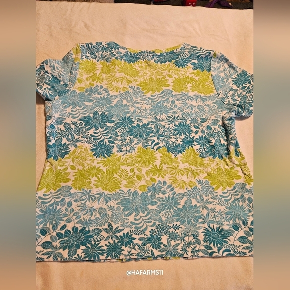 Studio Works Light Green N Blue top - Picture 4 of 6